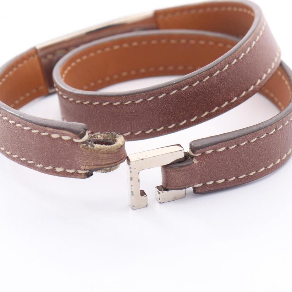 Hermes Rivale Double Tour Bracelet, Leather, Women's, Brown - Picture 3 of 8